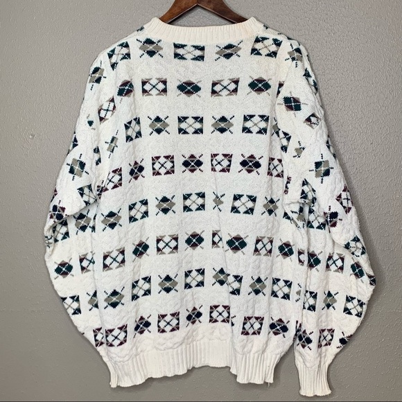 Vintage Bill Blass Menswear Sweater Size L Made in USA Hand Framed Cotton Blend - Picture 7 of 7